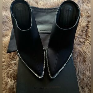 New in Box - Alexander Wang Black Eri Diamante Mules